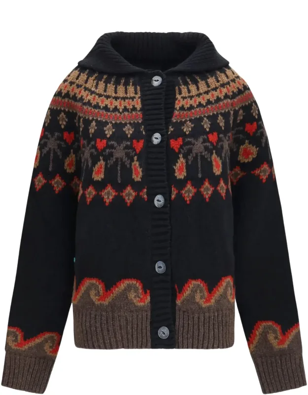 Geometric Floral Knit Jacket