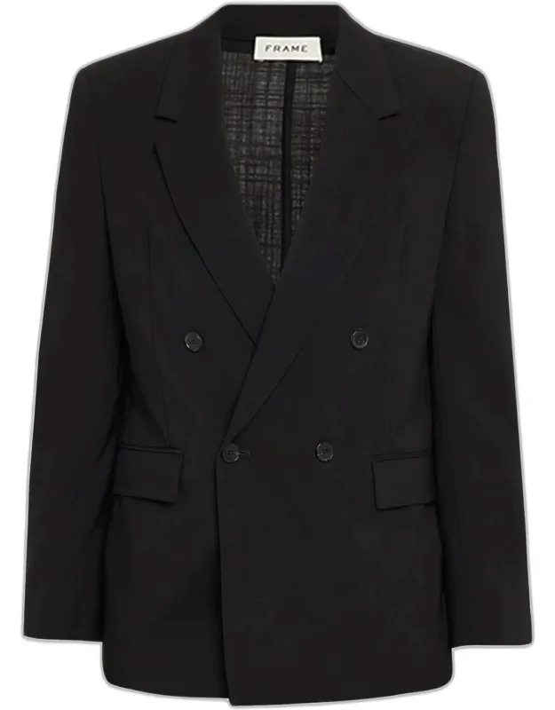 Tropical Wool Double-breasted Blazer