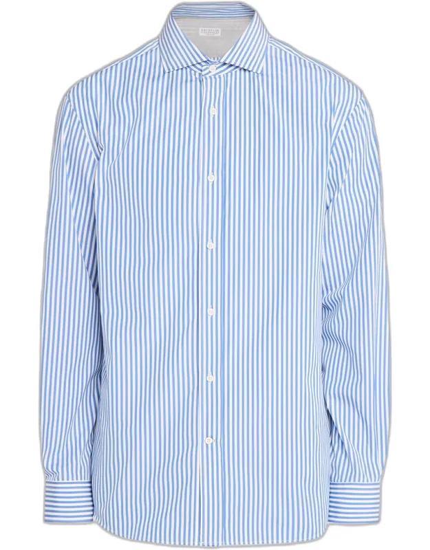 Cotton Pinstripe Sport Shirt