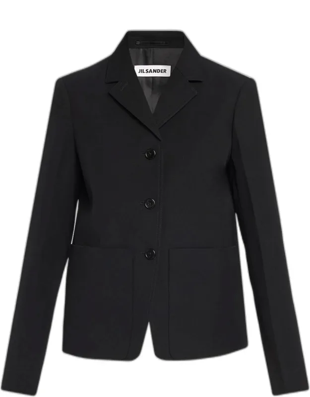 Notch Lapel Wool Blazer