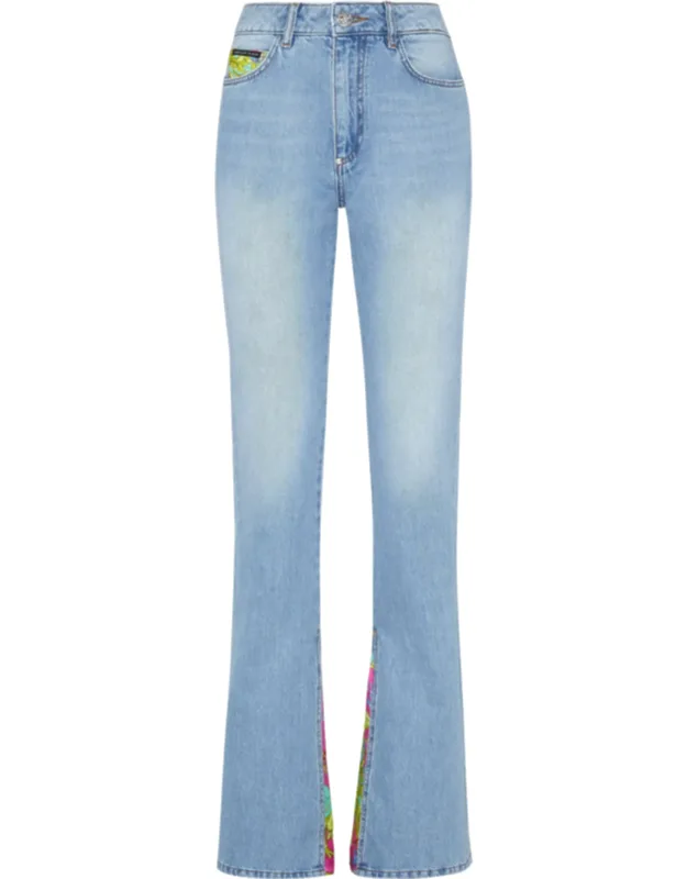 Denim Trousers Flare Fit Insert New Baroque