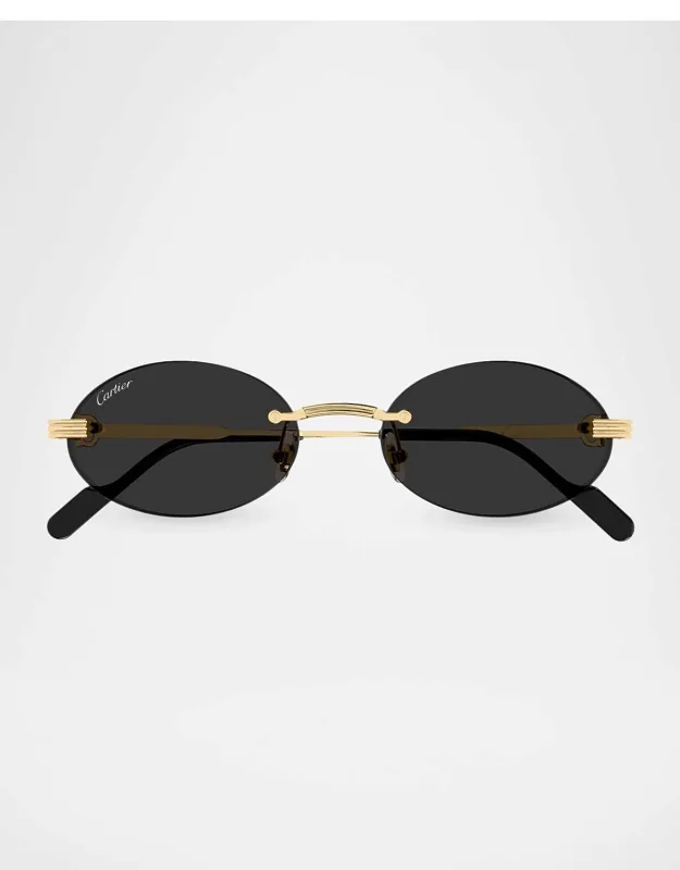 Premiere Rimless Oval Metal Sunglasses