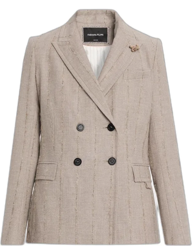 Double-breasted Pinstripe Blazer