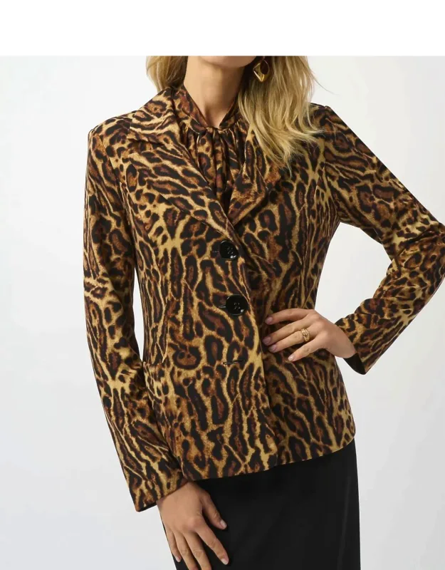 Animal Print Fitted Blazer