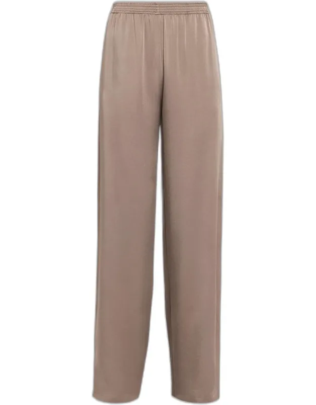 Wide-leg Satin Pants