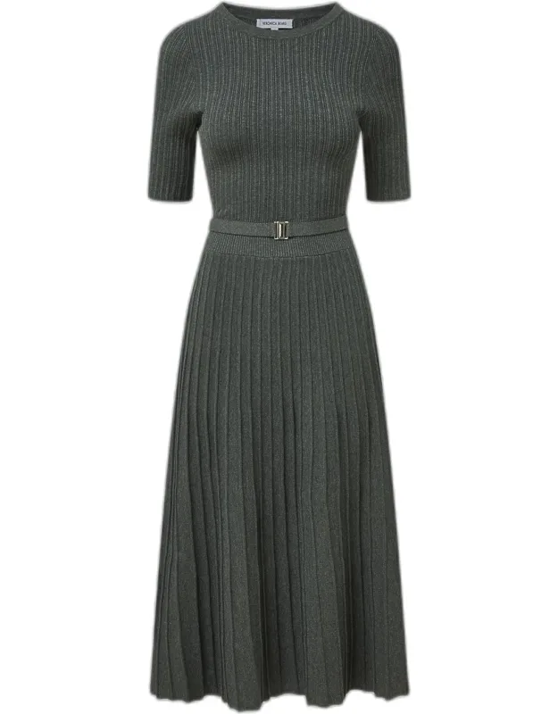 Belted Midi Knit Dress