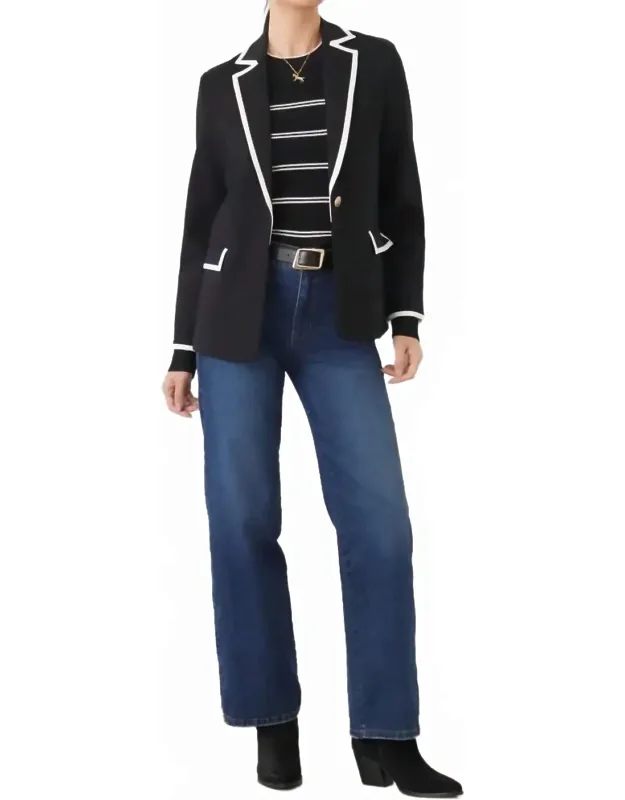 Cristiana Contrast Ponte Knit Blazer