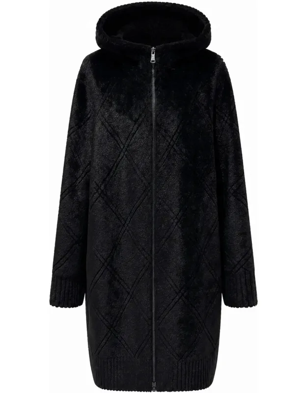 Reversible Faux Fur And Suede Coat
