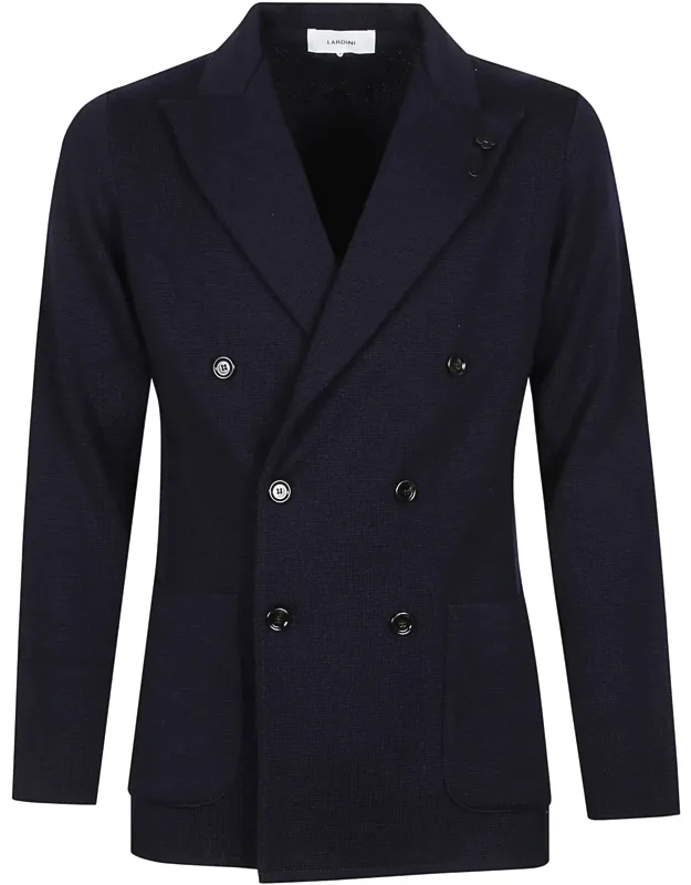 Double-breasted Virgin Wool Knit Blazer