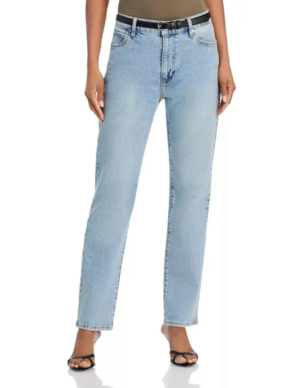 Borrowed High Rise Ankle Slim Straight Jeans