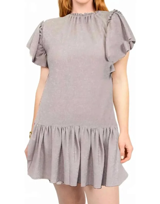 Flutter-sleeve Mini Dress