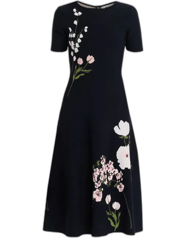 Floral Knit Midi Dress