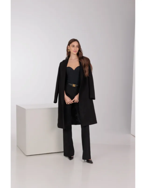 Classic Wraparound Wool Blend Overcoat