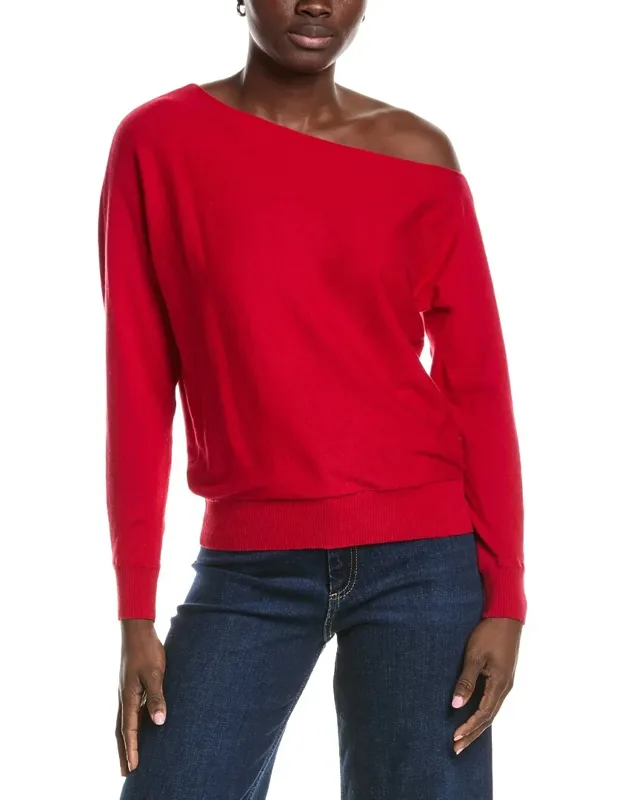 Off-the-shoulder Cashmere-blend Sweater
