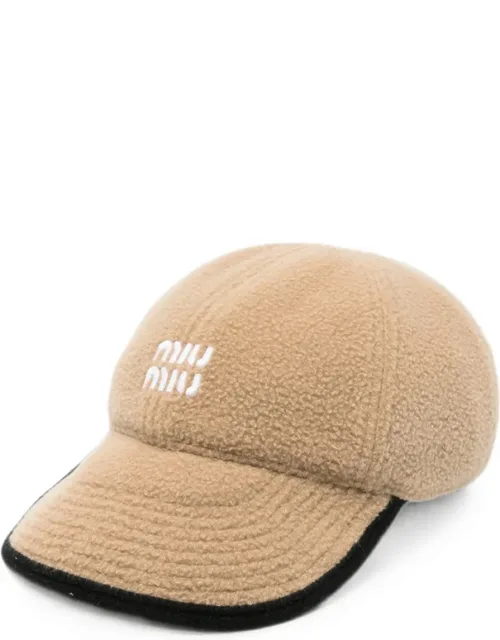 Logo-embroidered Camel Hair Baseball Cap