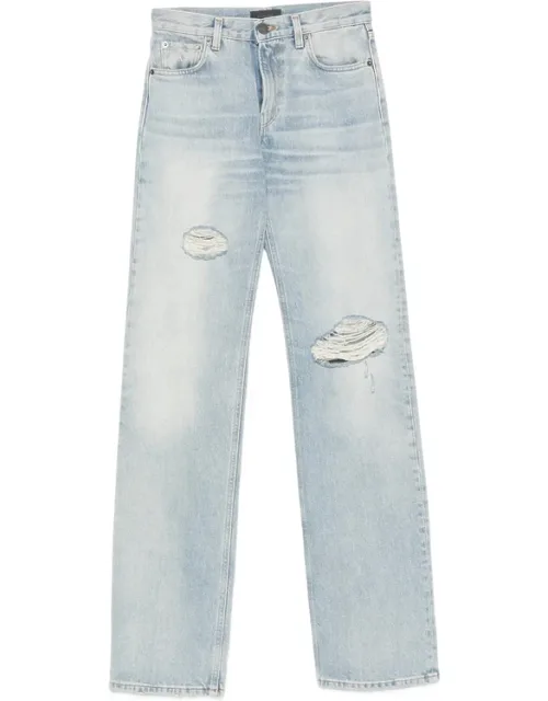 Distressed Straight-leg Jeans