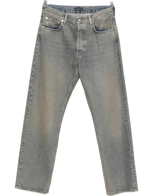 Faded-effect Logo-patch Jeans