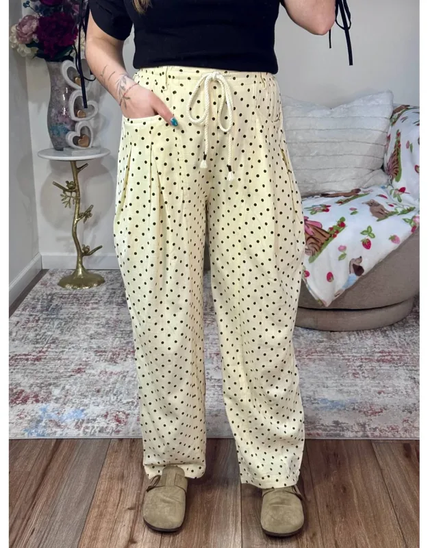 Polka Dot Barrel Leg Pants