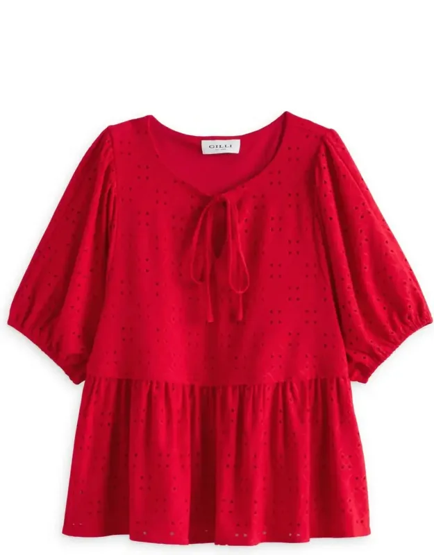 Haven Knit Eyelet Babydoll Top