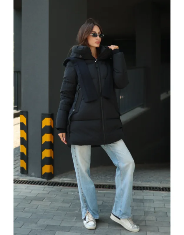 Double-hooded Insulated Bio-down Coat