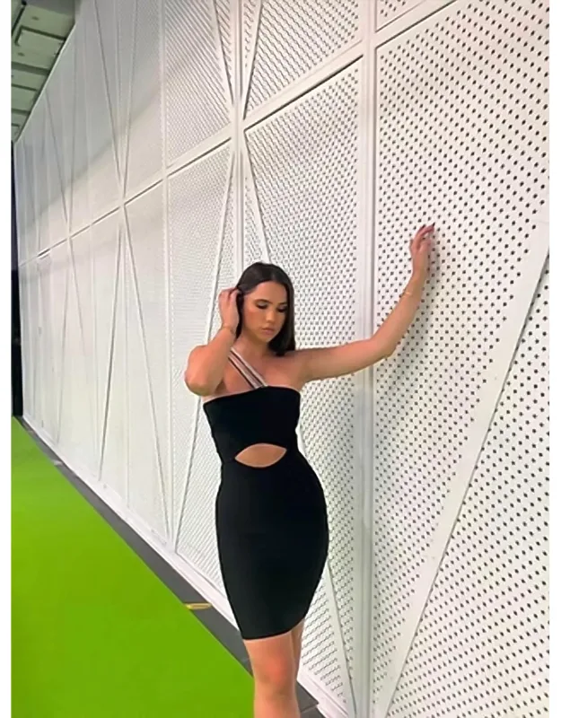 Bodycon Dress With Rhinestone Strap