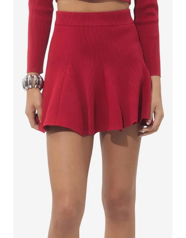 Rib Knit Mini Skirt