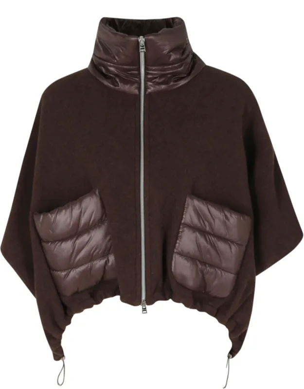 Short Striped Quilted Wool-blend Coat