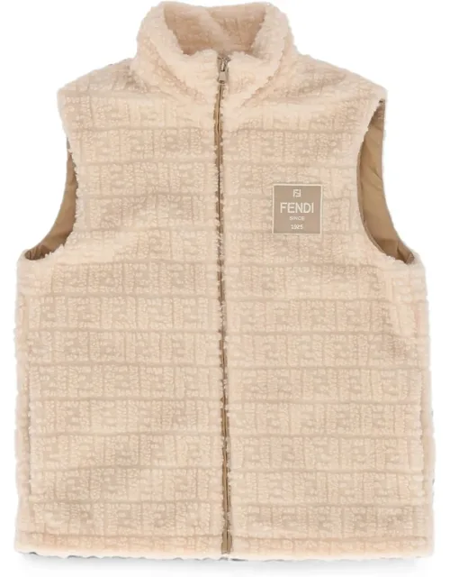Ff Logo-pattern Teddy-effect Gilet