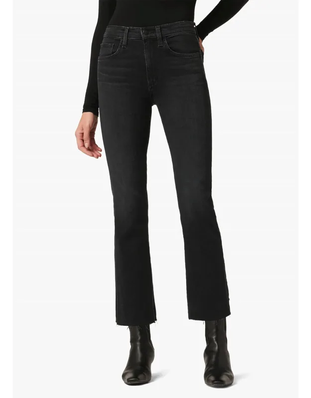 Cropped Bootcut Jeans With Raw Hem