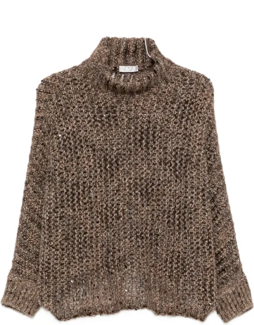 Sequin-embellished Roll-neck Sweater