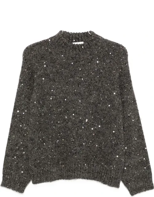 Sequin-embellished High-neck Sweater