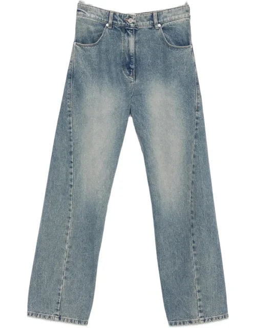 Faded-effect Wide-leg Jeans