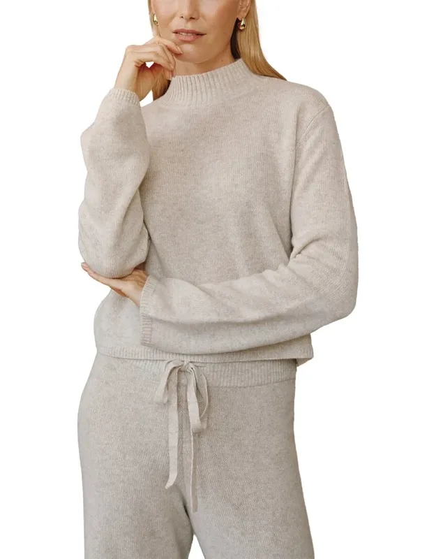 Cashmere & Wool Mock Neck Sweater