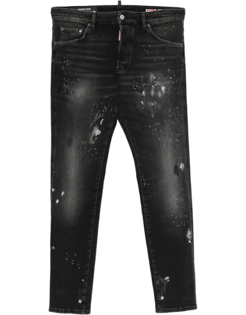 Distressed-finish Faded-effect Jeans