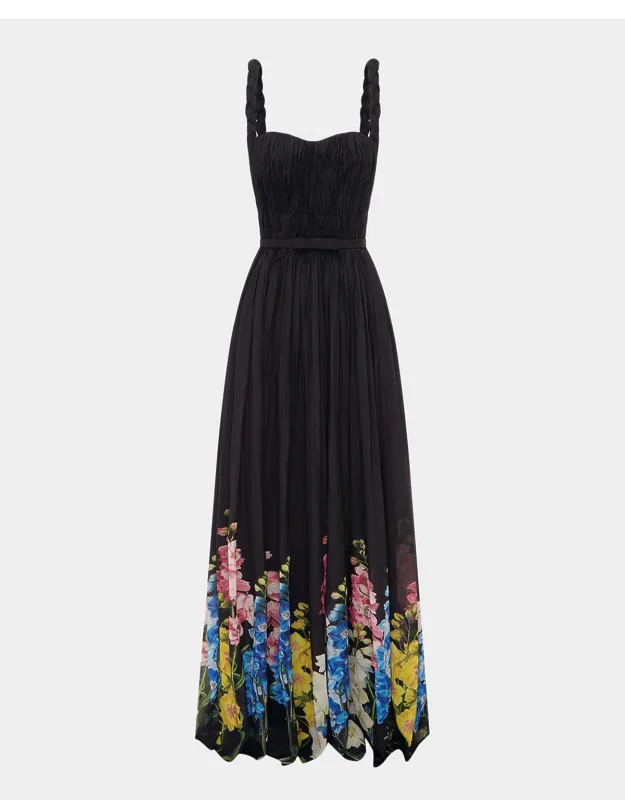 Ruched Floral-print Maxi Dress