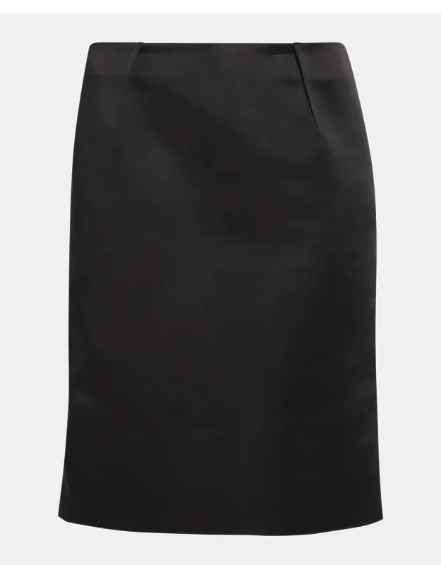 Satin Sheath Knee-length Skirt