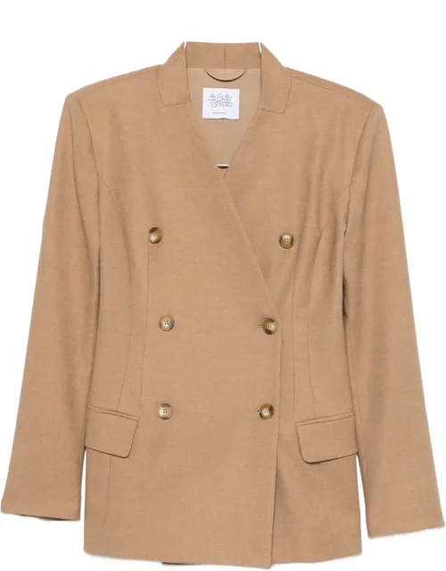 Double-breasted Padded-shoulder Blazer