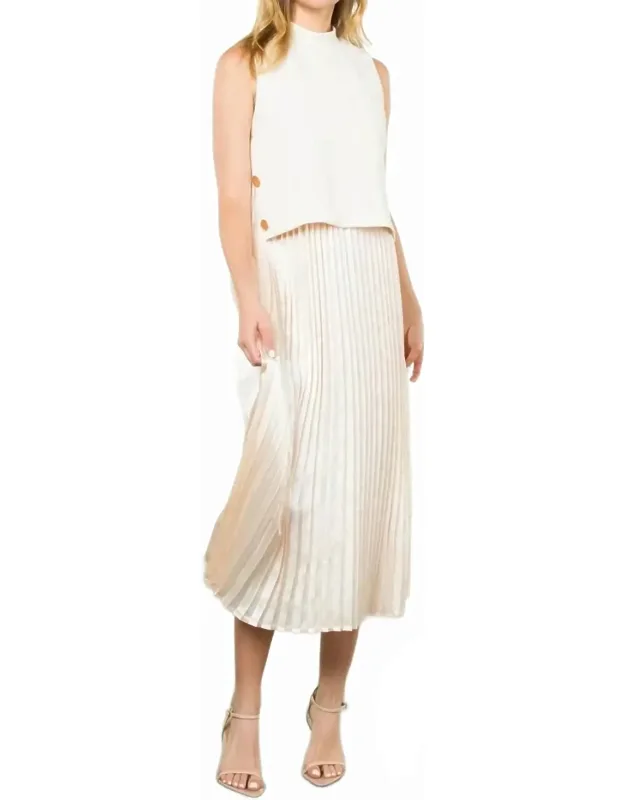 Pleated Midi Dress