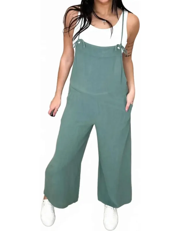 Lightweight Wide Leg Cropped Jumpsuit