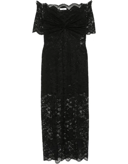 Off-the-shoulder Lace Maxi Dress