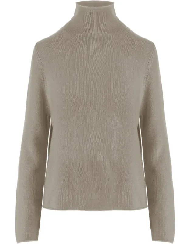 Patterned Knit Turtleneck Cashmere Sweater