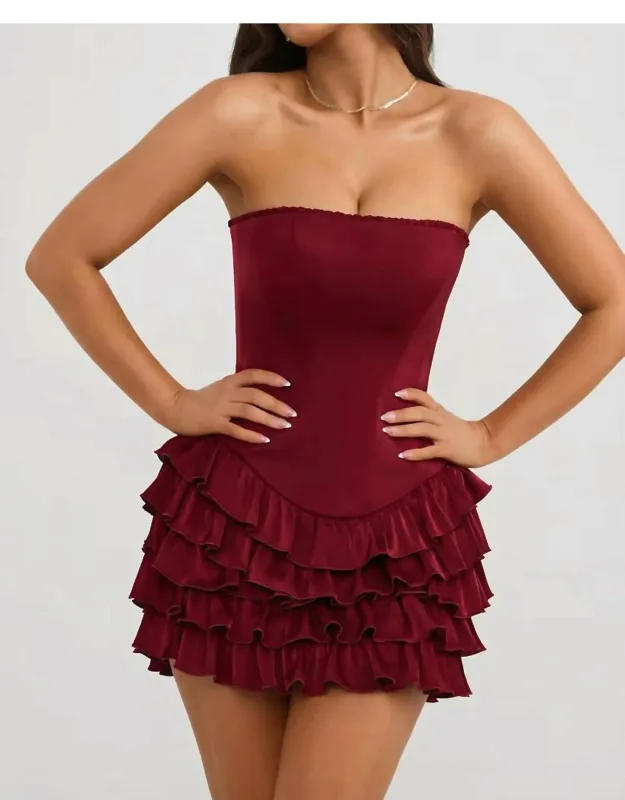 Ruffled Tiered Corset Mini Dress