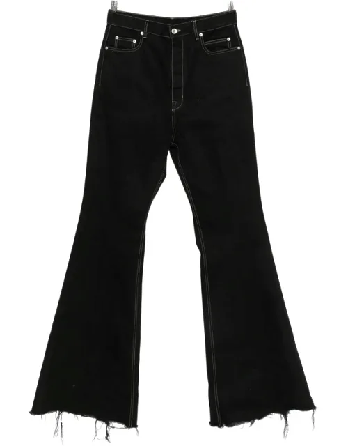 Bloan Contrast-stitch Raw-hem Bootcut Jeans
