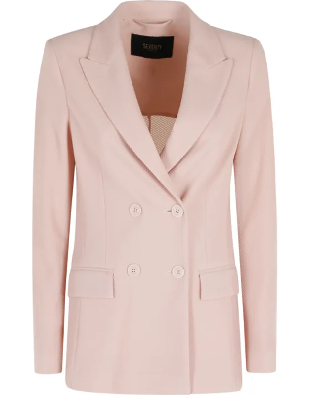 Technical Mesh Double-breasted Blazer