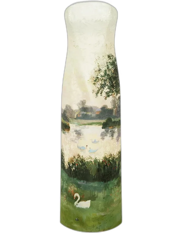 Landscape-print Jacquard Bustier Maxi Dress