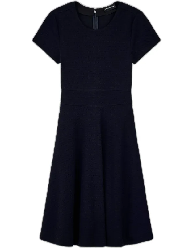 Textured Knit A-line Midi Dress