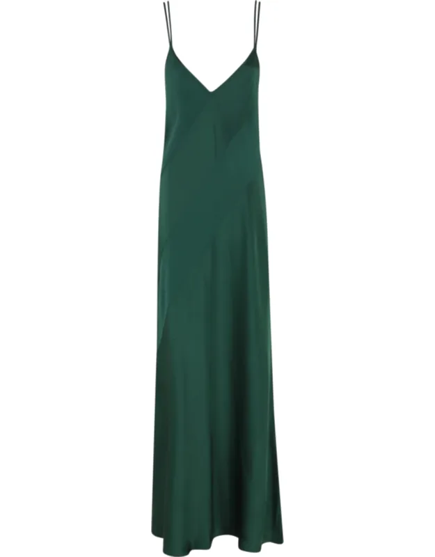 Luna Deep V-neck Acetate-blend Long Dress