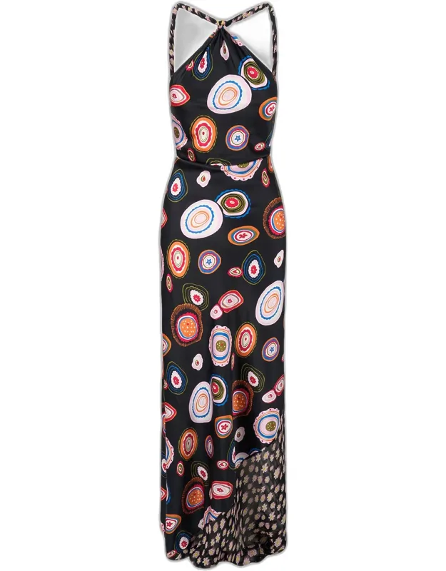 Printed Silk Maxi Dress