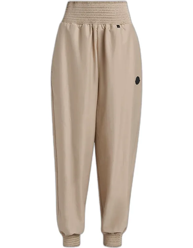 Smocked High-waist Tapered Joggers