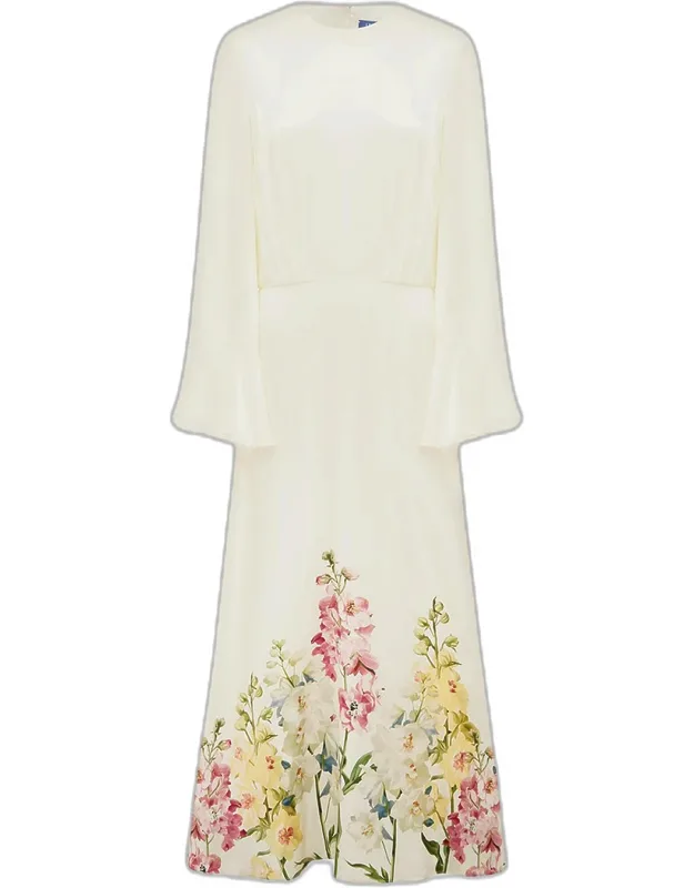 Kinsley Bell-sleeve Floral Maxi Dress